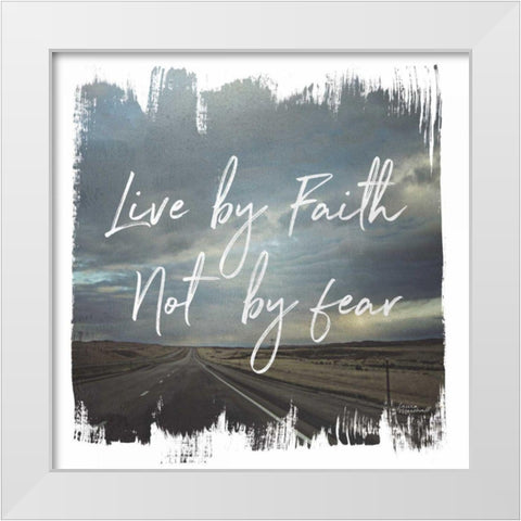 Wild Wishes II Live by Faith White Modern Wood Framed Art Print by Marshall, Laura
