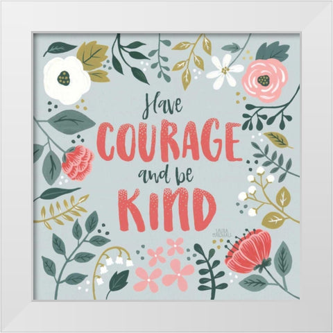 Wildflower Daydreams II Have Courage White Modern Wood Framed Art Print by Marshall, Laura