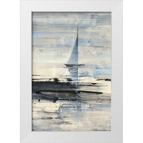 Sailing White Modern Wood Framed Art Print by Hristova, Albena
