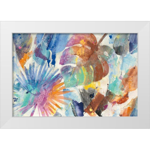 Palm Abstract White Modern Wood Framed Art Print by Hristova, Albena