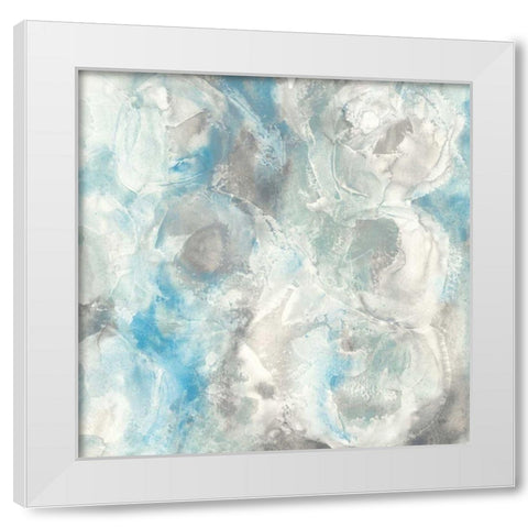Pale Blue Circles I White Modern Wood Framed Art Print by Paschke, Chris