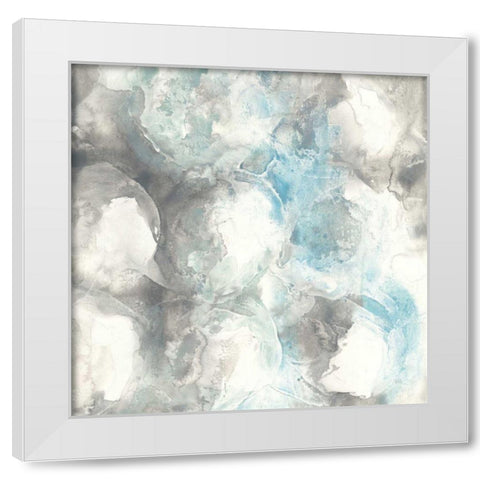 Pale Blue Circles II White Modern Wood Framed Art Print by Paschke, Chris