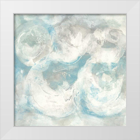 Pale Blue Circles IV White Modern Wood Framed Art Print by Paschke, Chris