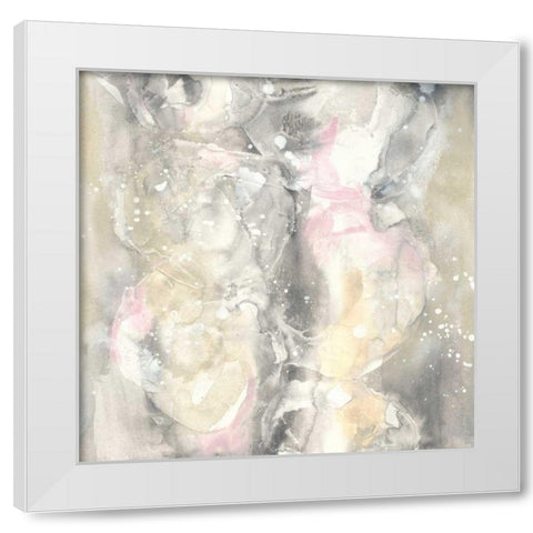 Blushing Snowflakes II White Modern Wood Framed Art Print by Paschke, Chris
