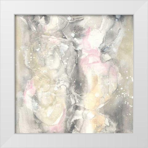 Blushing Snowflakes II White Modern Wood Framed Art Print by Paschke, Chris