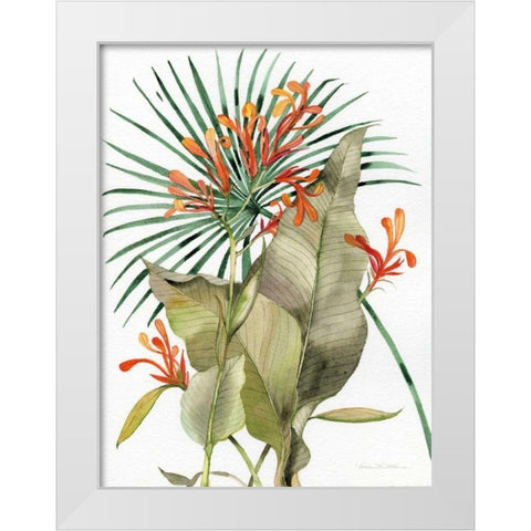 Botanical Flame Lilies White Modern Wood Framed Art Print by McKenna, Kathleen Parr