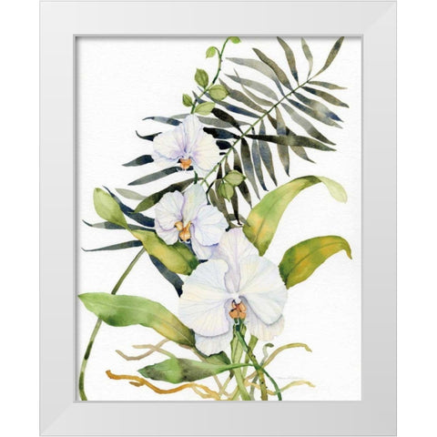 Botanical Phalaenopsis Crop White Modern Wood Framed Art Print by McKenna, Kathleen Parr