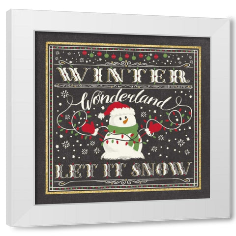 Winter Wonderland III-Let It Snow White Modern Wood Framed Art Print by Penner, Janelle