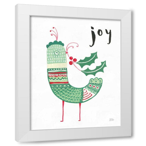Christmas Tweets II White Modern Wood Framed Art Print by Averinos, Melissa