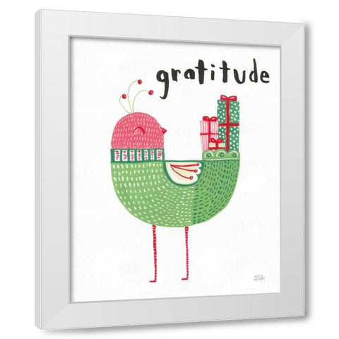 Christmas Tweets IV White Modern Wood Framed Art Print by Averinos, Melissa