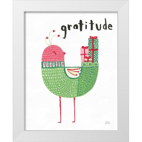 Christmas Tweets IV White Modern Wood Framed Art Print by Averinos, Melissa