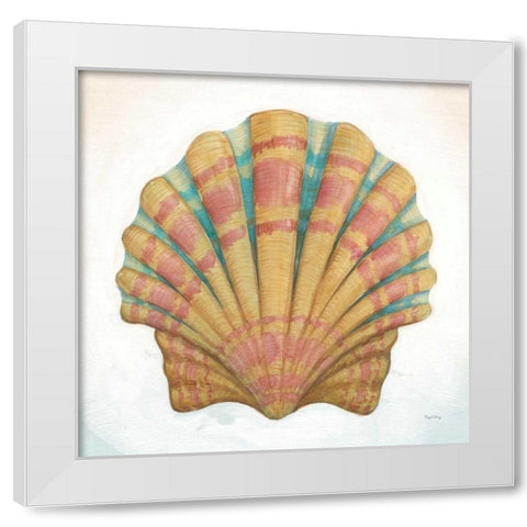 Boardwalk Scallop White Modern Wood Framed Art Print by DeNeige, Elyse
