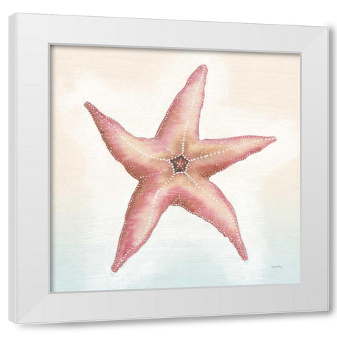Boardwalk Starfish White Modern Wood Framed Art Print by DeNeige, Elyse