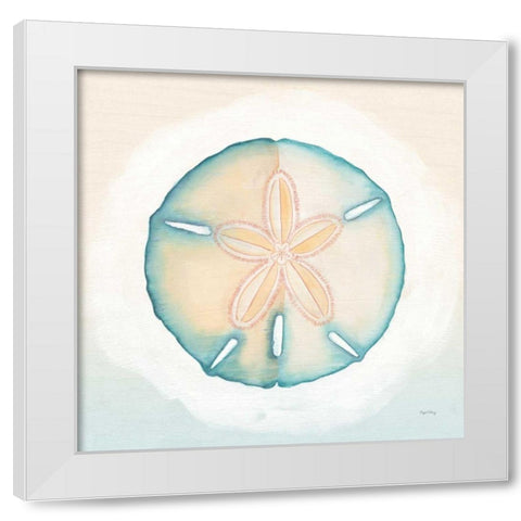 Boardwalk Sand Dollar White Modern Wood Framed Art Print by DeNeige, Elyse