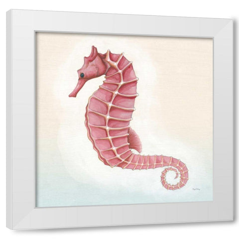 Boardwalk Seahorse White Modern Wood Framed Art Print by DeNeige, Elyse