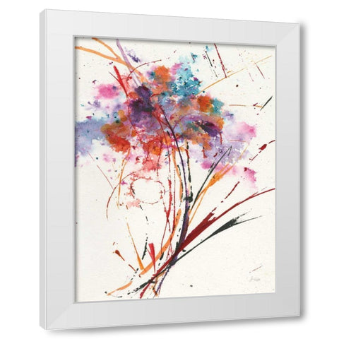 Floral Explosion I White Modern Wood Framed Art Print by Griggs, Jan