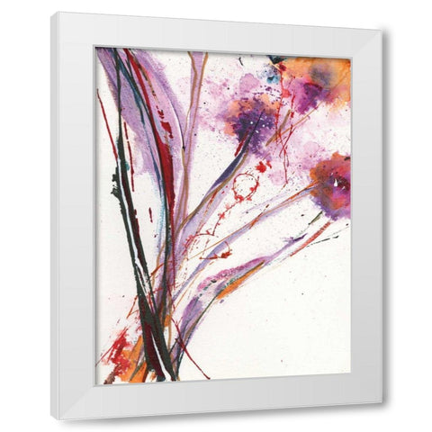Floral Explosion III White Modern Wood Framed Art Print by Griggs, Jan