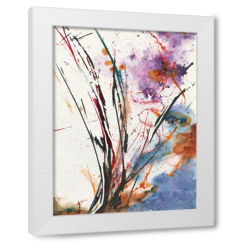 Floral Explosion IV White Modern Wood Framed Art Print by Griggs, Jan