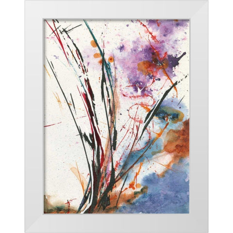 Floral Explosion IV White Modern Wood Framed Art Print by Griggs, Jan