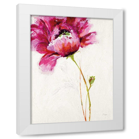 Big Red Blossom White Modern Wood Framed Art Print by Griggs, Jan