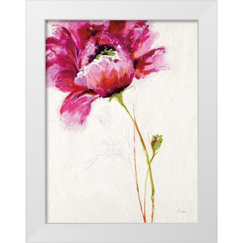 Big Red Blossom White Modern Wood Framed Art Print by Griggs, Jan