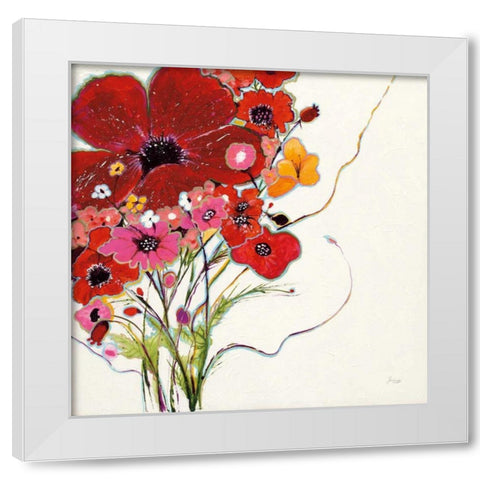 Crazy Daisy White Modern Wood Framed Art Print by Griggs, Jan