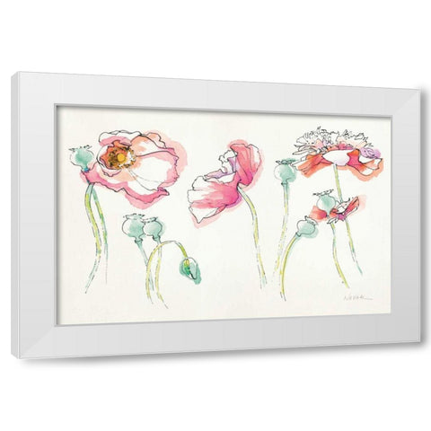 Pink Somniferums Bright White Modern Wood Framed Art Print by Novak, Shirley