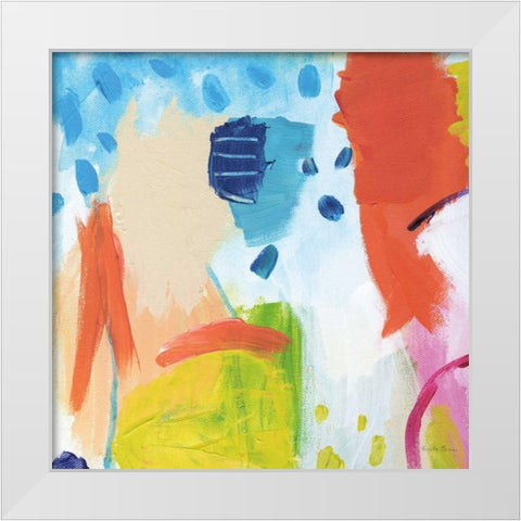 Cheerful I White Modern Wood Framed Art Print by Zaman, Farida