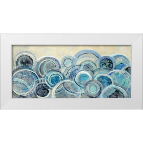 Variation Blue White Modern Wood Framed Art Print by Vassileva, Silvia