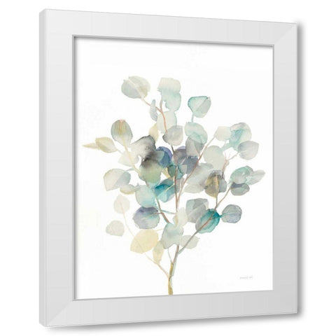 Eucalyptus III White White Modern Wood Framed Art Print by Nai, Danhui