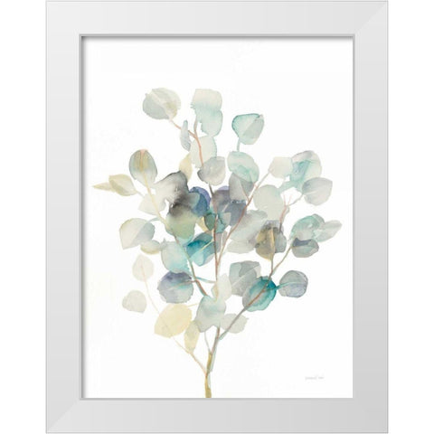 Eucalyptus III White White Modern Wood Framed Art Print by Nai, Danhui