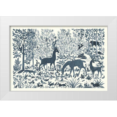 Forest Life I White Modern Wood Framed Art Print by Thomas, Miranda
