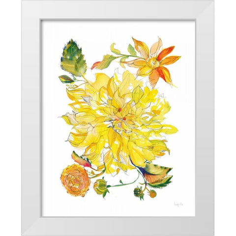 Dahlia Delight of the Day III White Modern Wood Framed Art Print by Rice, Kristy