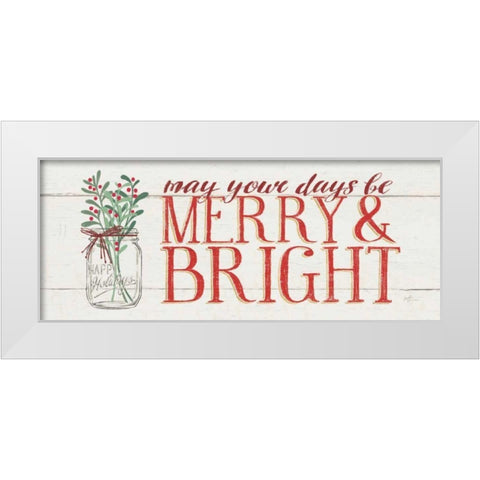 Merry and Bright White Modern Wood Framed Art Print by Penner, Janelle