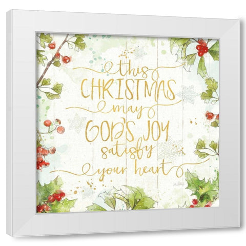 Christmas Sentiments III Gold on Wood White Modern Wood Framed Art Print by Pertiet, Katie