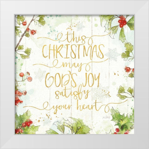 Christmas Sentiments III Gold on Wood White Modern Wood Framed Art Print by Pertiet, Katie