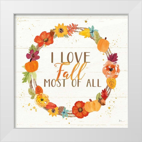 Harvest Wishes I on Wood White Modern Wood Framed Art Print by Aiken, Jess