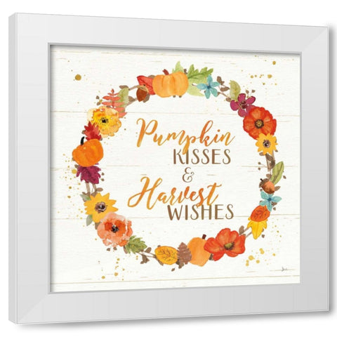 Harvest Wishes II on Wood White Modern Wood Framed Art Print by Aiken, Jess