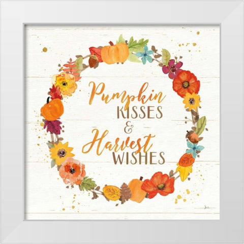 Harvest Wishes II on Wood White Modern Wood Framed Art Print by Aiken, Jess