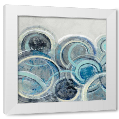 Variation Blue Grey II White Modern Wood Framed Art Print by Vassileva, Silvia