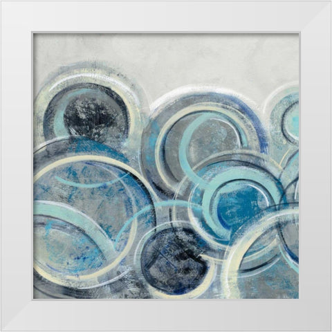 Variation Blue Grey II White Modern Wood Framed Art Print by Vassileva, Silvia