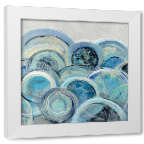 Variation Blue Grey III White Modern Wood Framed Art Print by Vassileva, Silvia