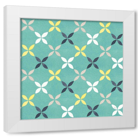 Garden Getaway Pattern IID White Modern Wood Framed Art Print by Marshall, Laura