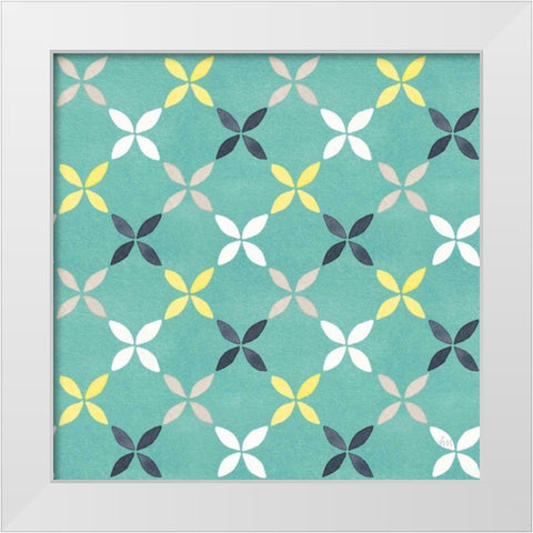 Garden Getaway Pattern IID White Modern Wood Framed Art Print by Marshall, Laura