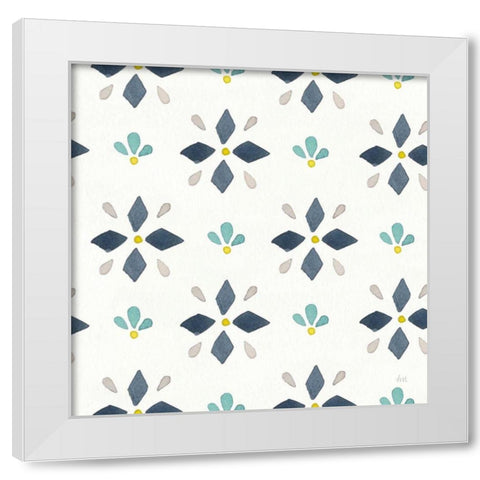 Garden Getaway Pattern VA White Modern Wood Framed Art Print by Marshall, Laura