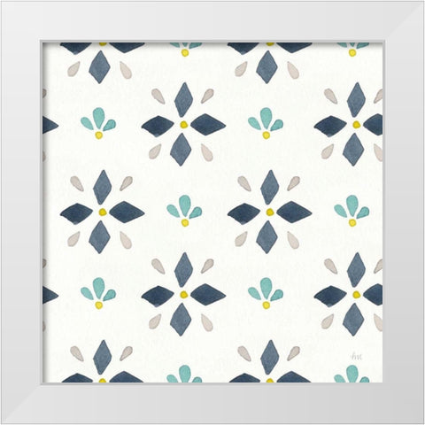 Garden Getaway Pattern VA White Modern Wood Framed Art Print by Marshall, Laura
