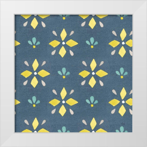 Garden Getaway Pattern VB White Modern Wood Framed Art Print by Marshall, Laura