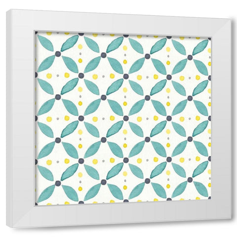 Garden Getaway Pattern XA White Modern Wood Framed Art Print by Marshall, Laura