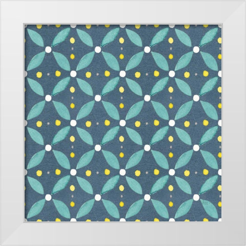 Garden Getaway Pattern XB White Modern Wood Framed Art Print by Marshall, Laura