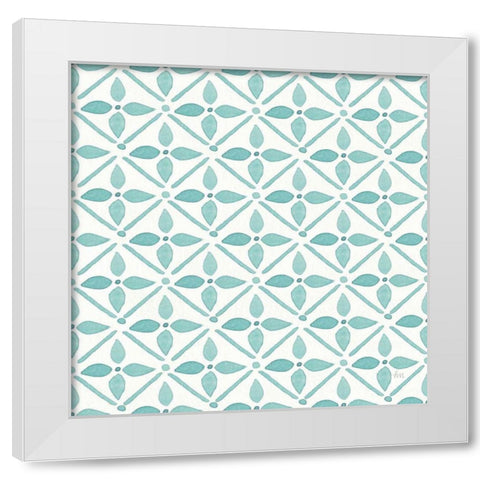 Garden Getaway Pattern XIIA White Modern Wood Framed Art Print by Marshall, Laura